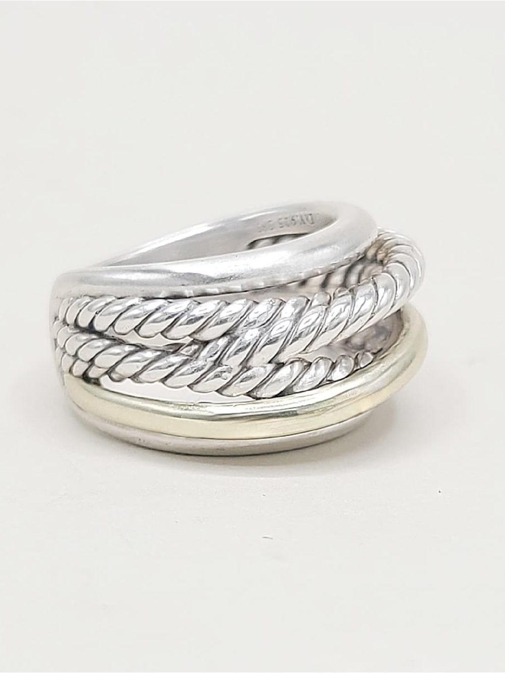 David Yurman Crossover Ring With Gold - Picture 2 of 6